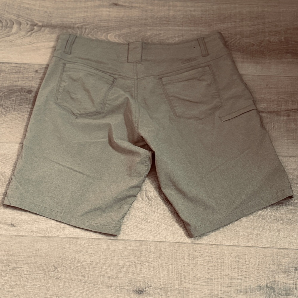 Kuhl Shorts Men’s 35x10 Brown Flat Front Stretch‎ Hiking 5 Pocket Unlined Nylon - Picture 4 of 13